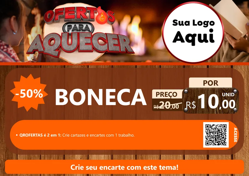 Modelo de Cartaz para Cartaz A4 Horizontal com o tema Ofertas Para Aquecer para Brinquedos
