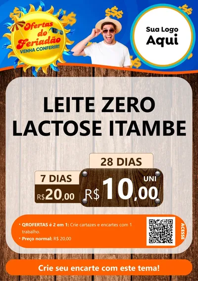 Modelo de Cartaz para Cartaz A4 Vertical com o tema Ofertas do Feriadão para Frios e Laticínios