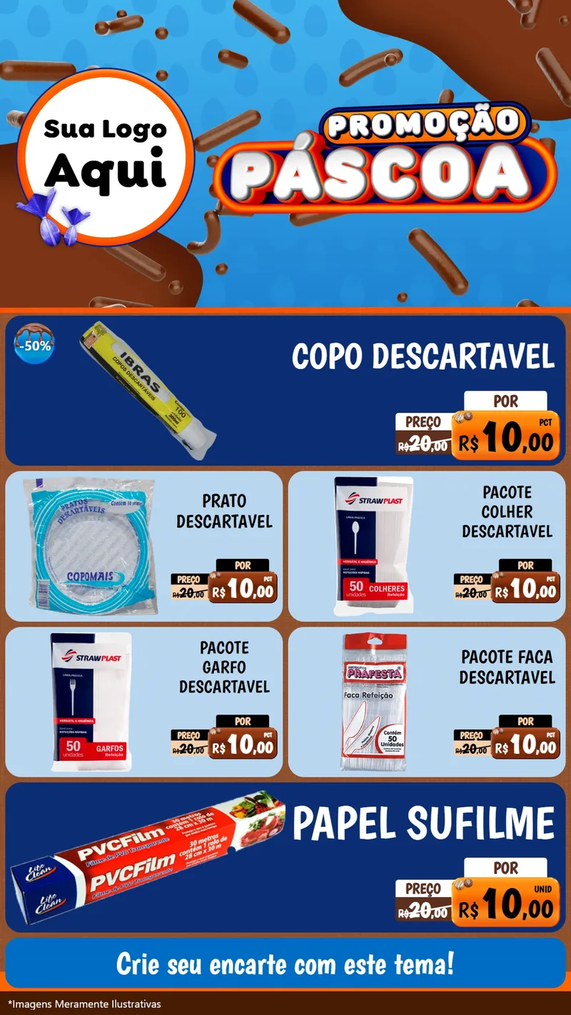Modelo de TV para TV Vertical com o tema Promoção Páscoa para Embalagens