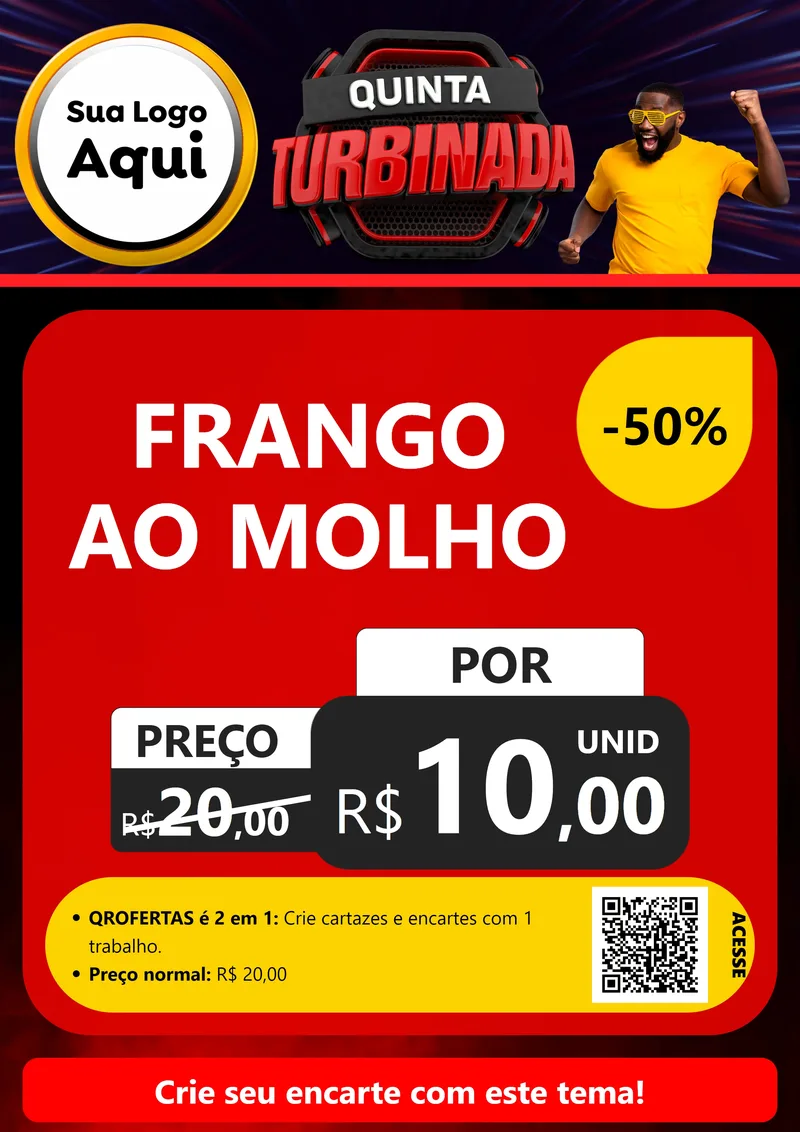 Modelo de Cartaz para Cartaz A4 Vertical com o tema Quinta Turbinada para Restaurante