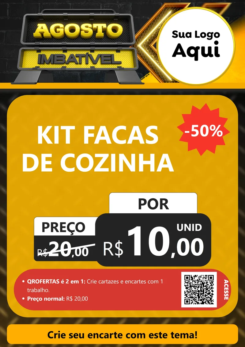 Modelo de Cartaz para Cartaz A4 Vertical com o tema Agosto Imbatível para Utilidades Domésticas