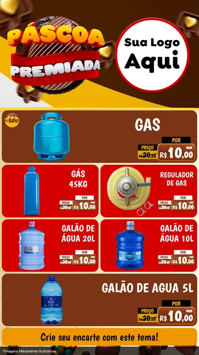 Modelo de TV para TV Vertical com o tema Páscoa Premiada para Água e gás