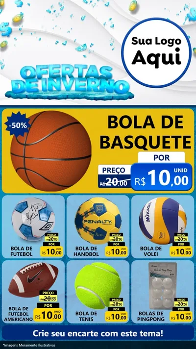 Modelo de Rede Social para Stories com o tema Ofertas de Inverno para Artigos Esportivos