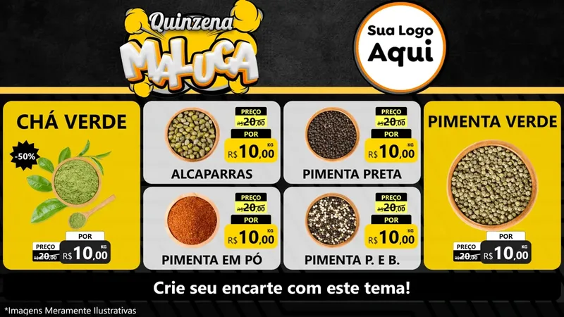 Modelo de TV para TV Horizontal com o tema Quinzena Maluca para Produtos Naturais