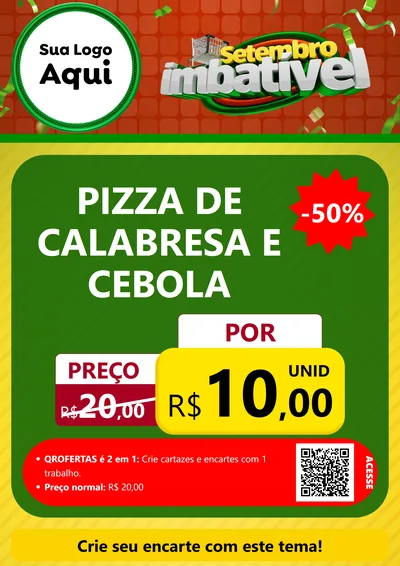 Modelo de Cartaz para Cartaz A4 Vertical com o tema Setembro Imbatível para Pizzaria