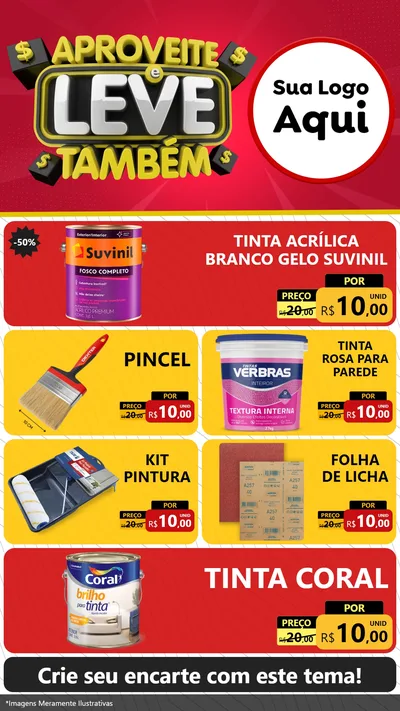 Modelo de TV para TV Vertical com o tema Aproveite e Leve Também para Tintas e Ferramentas