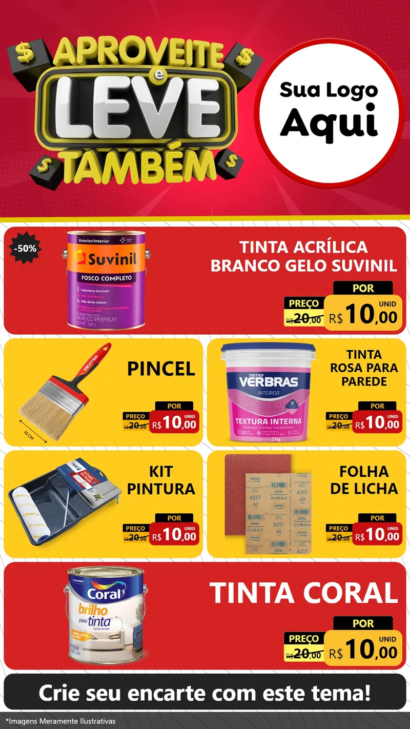 Modelo de TV para TV Vertical com o tema Aproveite e Leve Também para Tintas e Ferramentas