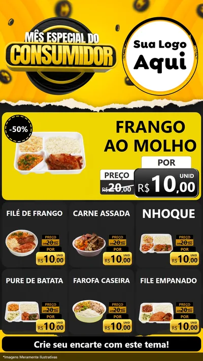 Modelo de Rede Social para Stories com o tema Mês Especial do Consumidor para Restaurante