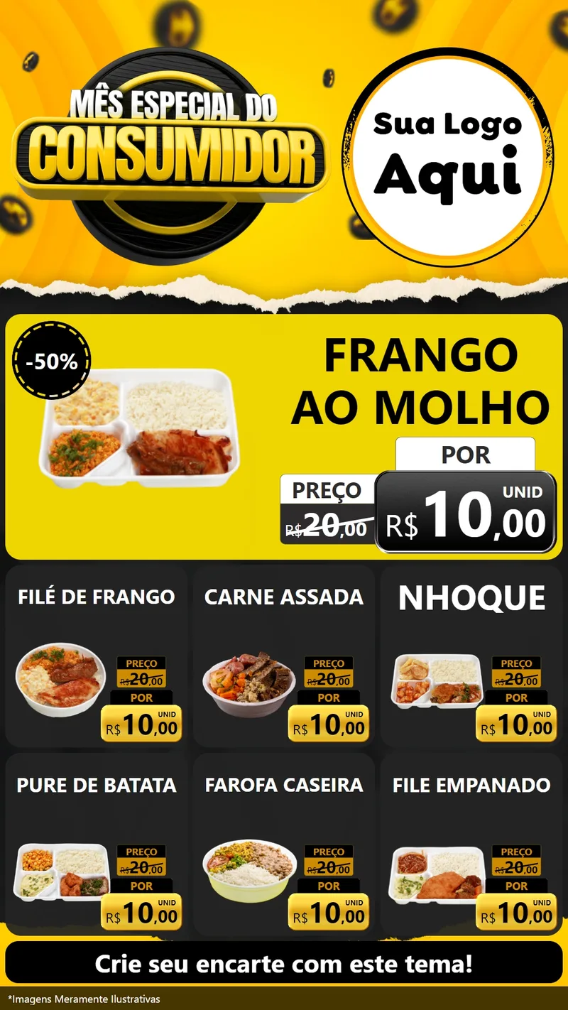 Modelo de Rede Social para Stories com o tema Mês Especial do Consumidor para Restaurante