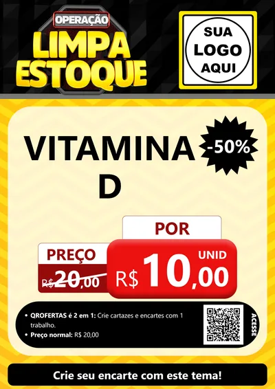 Modelo de Cartaz para Cartaz A4 Vertical com o tema Operação Limpa Estoque para Farmácia