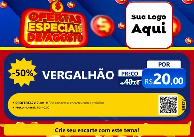 Modelo de Cartaz para Cartaz A4 Horizontal com o tema Ofertas Especiais de Agosto para Ferragens