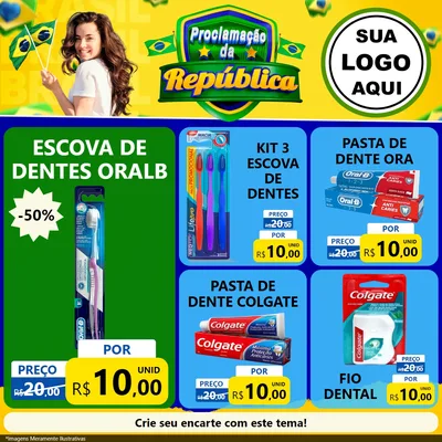 Modelo de Rede Social para Feed Facebook com o tema Proclamação da República para Higiene Pessoal