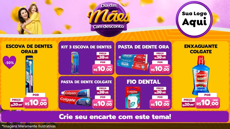 Modelo de TV para TV Horizontal com o tema Dia das Mães com Desconto para Higiene Pessoal