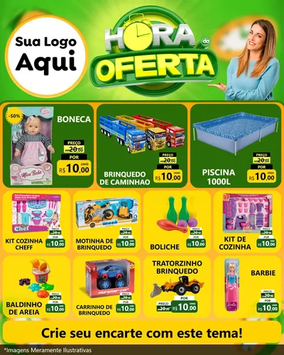 Modelo de Rede Social para Feed Instagram com o tema Hora da Oferta para Brinquedos