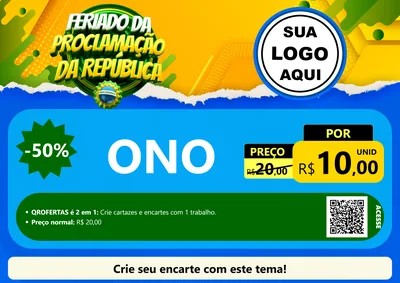 Modelo de Cartaz para Cartaz A4 Horizontal com o tema Feriado da Proclamação da República para Óticas