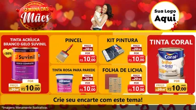 Modelo de TV para TV Horizontal com o tema Semana das Mães para Tintas e Ferramentas