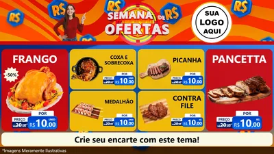 Modelo de TV para TV Horizontal com o tema Semana de Ofertas para Assados