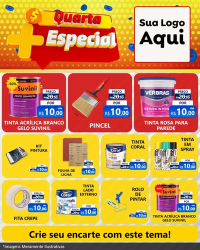 Modelo de Rede Social para Feed Instagram com o tema Quarta Mais Especial para Tintas e Ferramentas