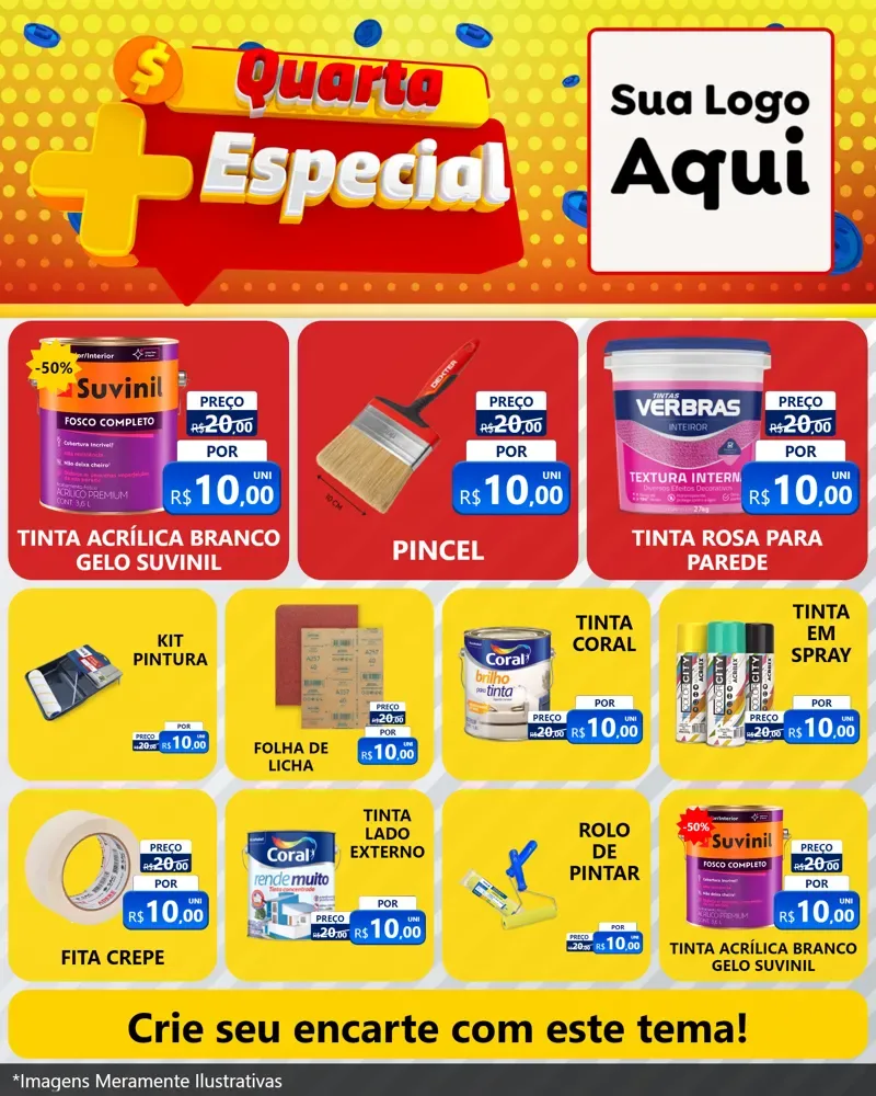 Modelo de Rede Social para Feed Instagram com o tema Quarta Mais Especial para Tintas e Ferramentas