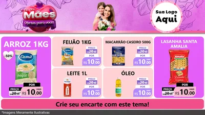 Modelo de TV para TV Horizontal com o tema Dia das Mães Ofertas para Você! para Supermercado