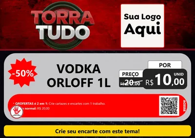 Modelo de Cartaz para Cartaz A4 Horizontal com o tema Torra Tudo para Distribuidora de bebidas