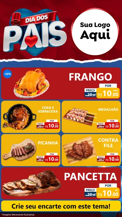 Modelo de TV para TV Vertical com o tema Dia dos Pais para Assados
