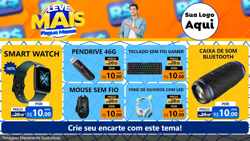 Modelo de TV para TV Horizontal com o tema Leve Mais, Pague Menos para Informática