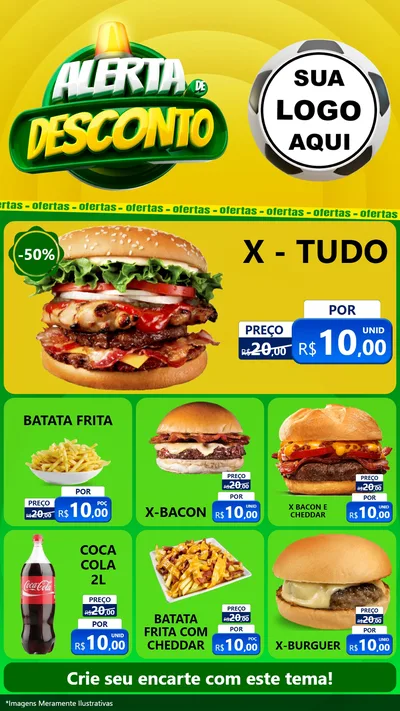 Modelo de Rede Social para Stories com o tema Alerta de Desconto para Hamburgueria