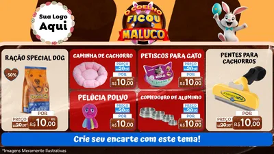 Modelo de TV para TV Horizontal com o tema O Coelho Ficou Maluco - Páscoa para Pet Shop