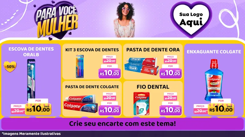 Modelo de TV para TV Horizontal com o tema Para Você, Mulher para Higiene Pessoal