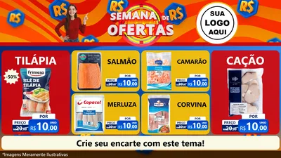 Modelo de TV para TV Horizontal com o tema Semana de Ofertas para Peixaria