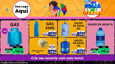 Modelo de TV para TV Horizontal com o tema Folia de Ofertas para Água e gás
