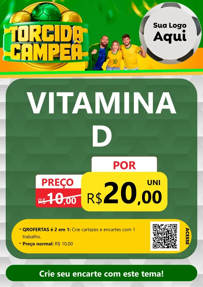 Modelo de Cartaz para Cartaz A4 Vertical com o tema Torcida Campeã - Copa para Farmácia