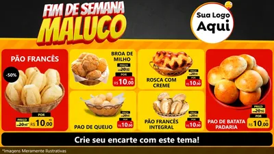 Modelo de TV para TV Horizontal com o tema Final de Semana Maluco para Padaria