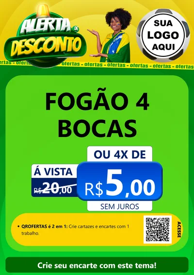 Modelo de Cartaz para Cartaz A4 Vertical com o tema Alerta de Desconto para Móveis e Eletro