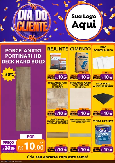 Modelo de Encarte para Encarte A4 Vertical com o tema Dia do Cliente para Pisos e revestimentos