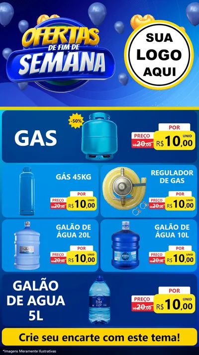Modelo de TV para TV Vertical com o tema Ofertas de Fim de Semana para Água e gás