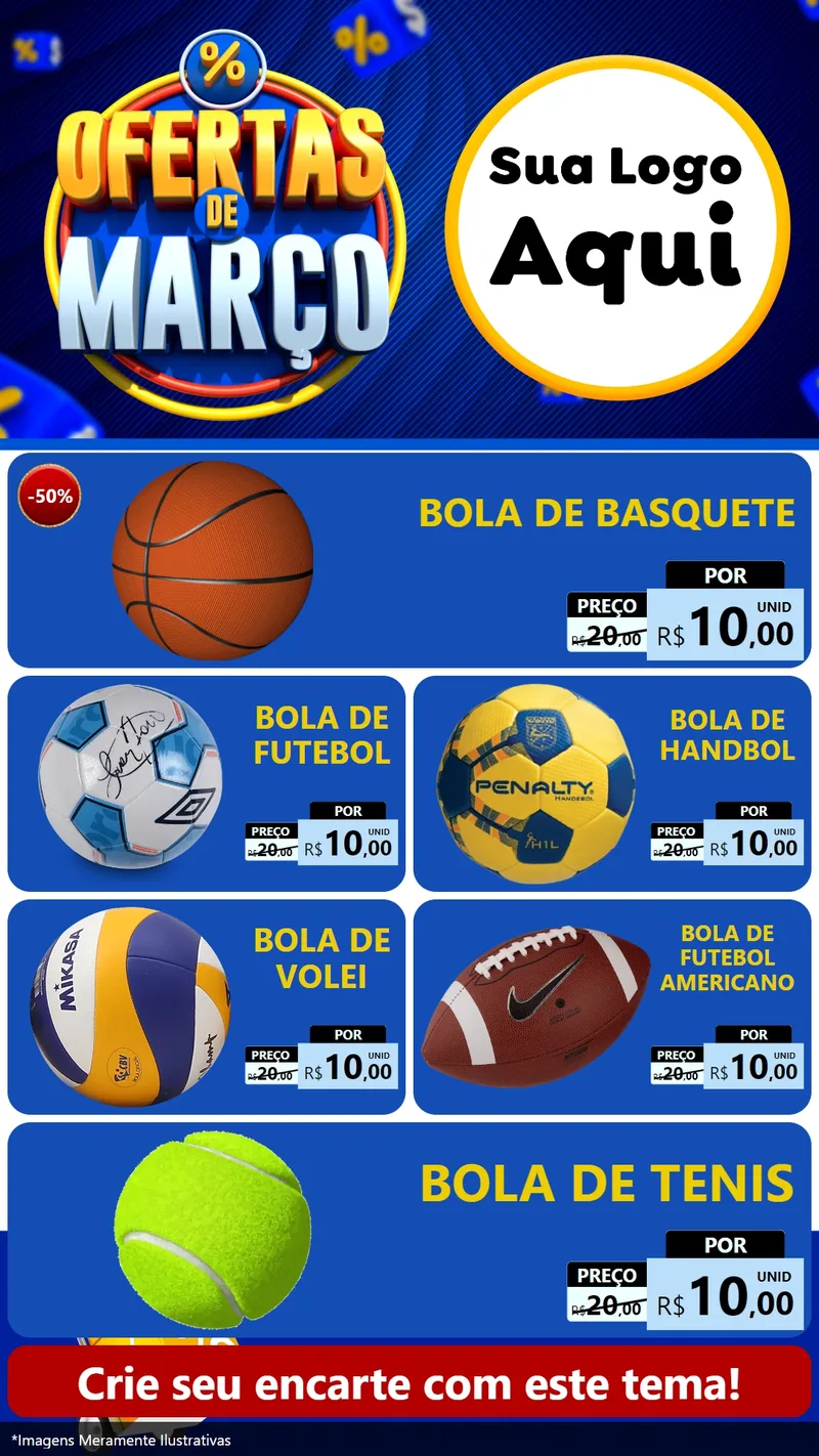 Modelo de TV para TV Vertical com o tema Ofertas de Março para Artigos Esportivos