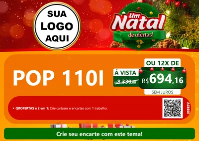 Modelo de Cartaz para Cartaz A4 Horizontal com o tema Um Natal de Ofertas para Concessionaria de Motos