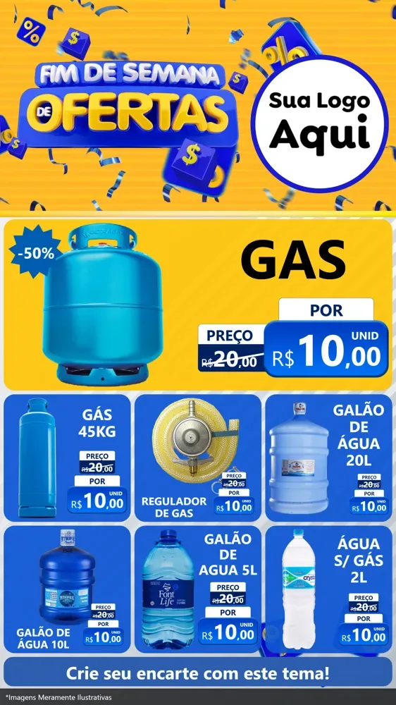 Modelo de Rede Social para Stories com o tema Fim de Semana de Ofertas para Água e gás
