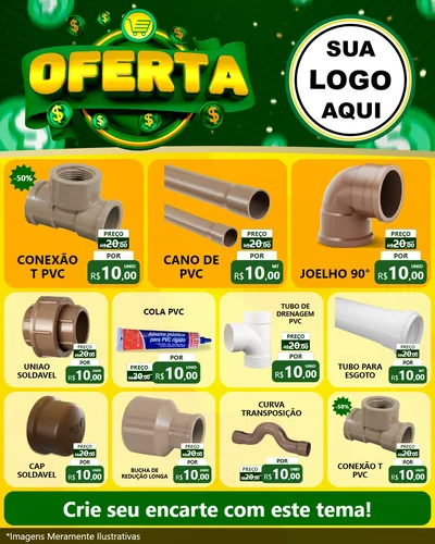 Modelo de Rede Social para Feed Instagram com o tema Oferta para Tubos e conexões
