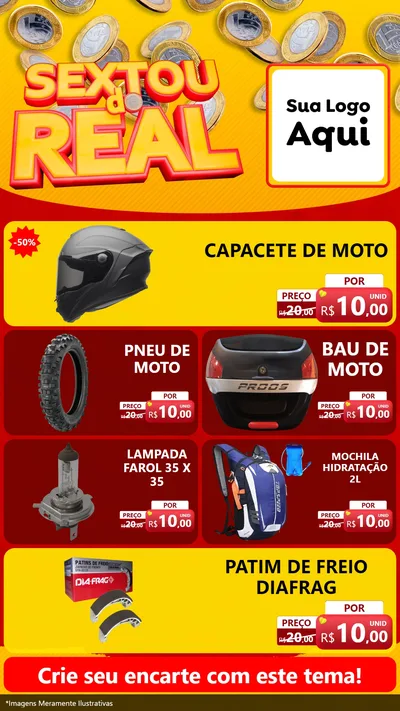 Modelo de TV para TV Vertical com o tema Sextou do Real para Moto peças