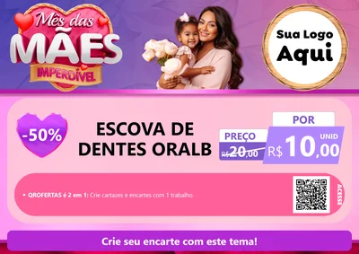 Modelo de Cartaz para Cartaz A4 Horizontal com o tema Mês das Mães Imperdível para Higiene Pessoal