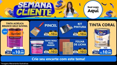 Modelo de TV para TV Horizontal com o tema Semana do Cliente para Tintas e Ferramentas