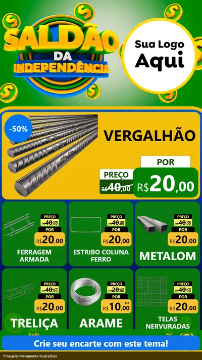 Modelo de Rede Social para Stories com o tema Saldão da Indepêndencia para Ferragens