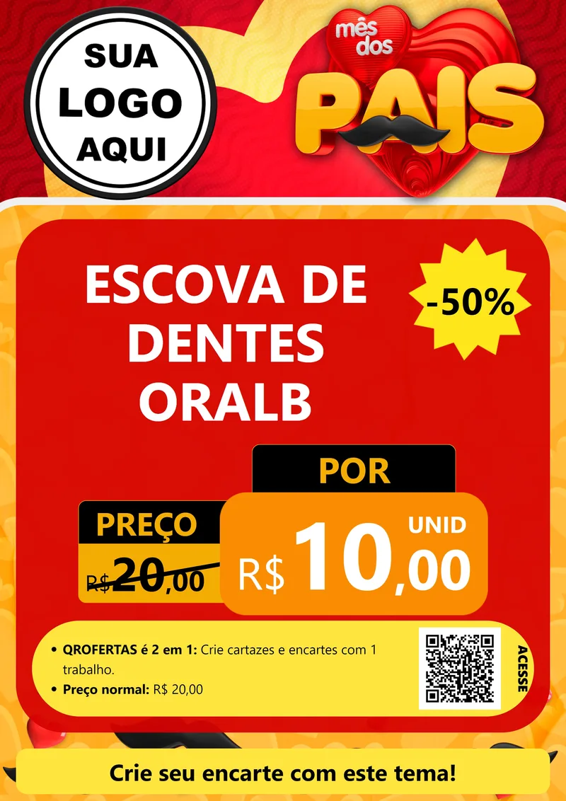 Modelo de Cartaz para Cartaz A4 Vertical com o tema Mês Dos Pais para Higiene Pessoal