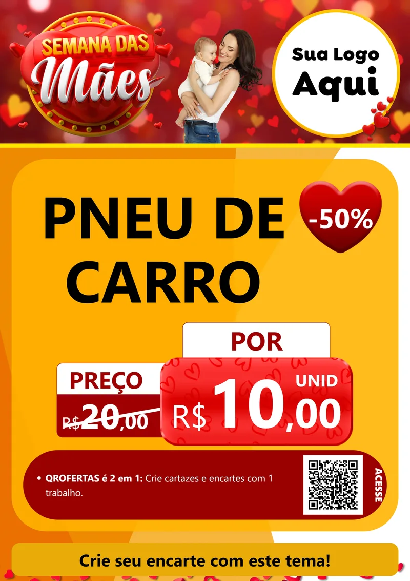 Modelo de Cartaz para Cartaz A4 Vertical com o tema Semana das Mães para Auto peças