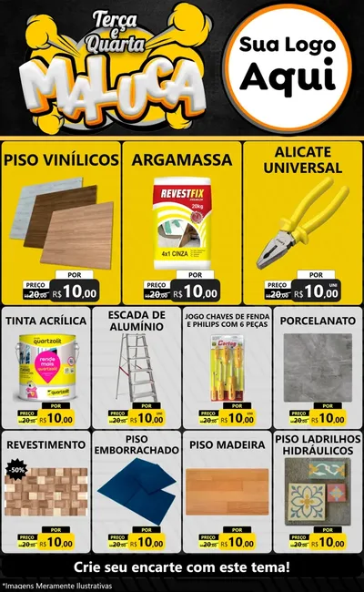 Modelo de Encarte para Encarte Grande com o tema Terça e Quarta Maluca para Material para Construção
