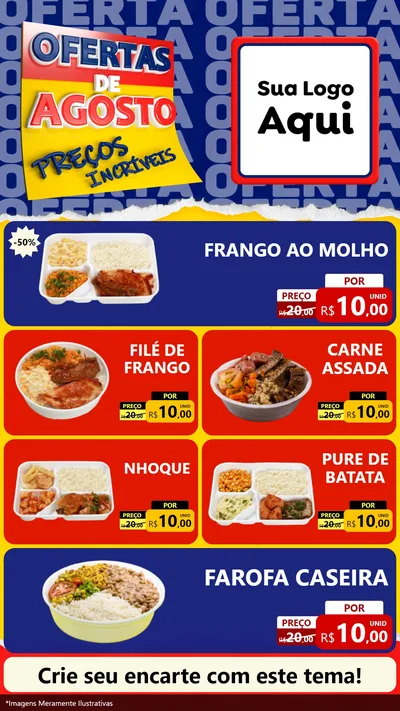 Modelo de TV para TV Vertical com o tema Ofertas de Agosto - Preços Incríveis para Restaurante
