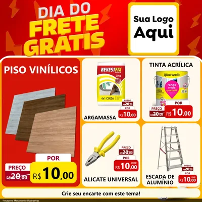 Modelo de Rede Social para Feed Facebook com o tema Dia do Frete Grátis para Material para Construção